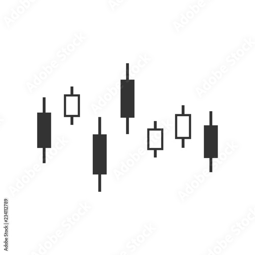 Candlestick chart icon. Vector illustration, flat design.