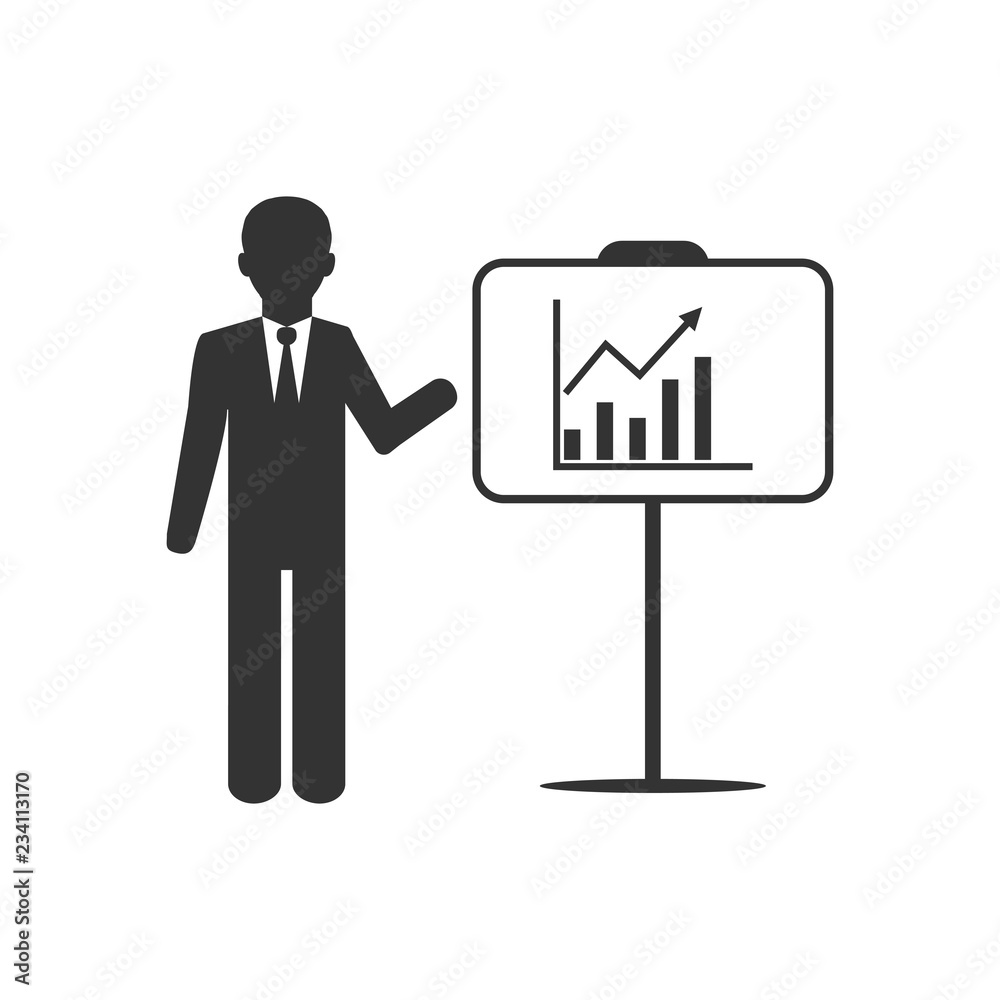 Busines flip chart icon. Vector illustration, flat design. Busines flip chart icon. Vector illustration, flat design.