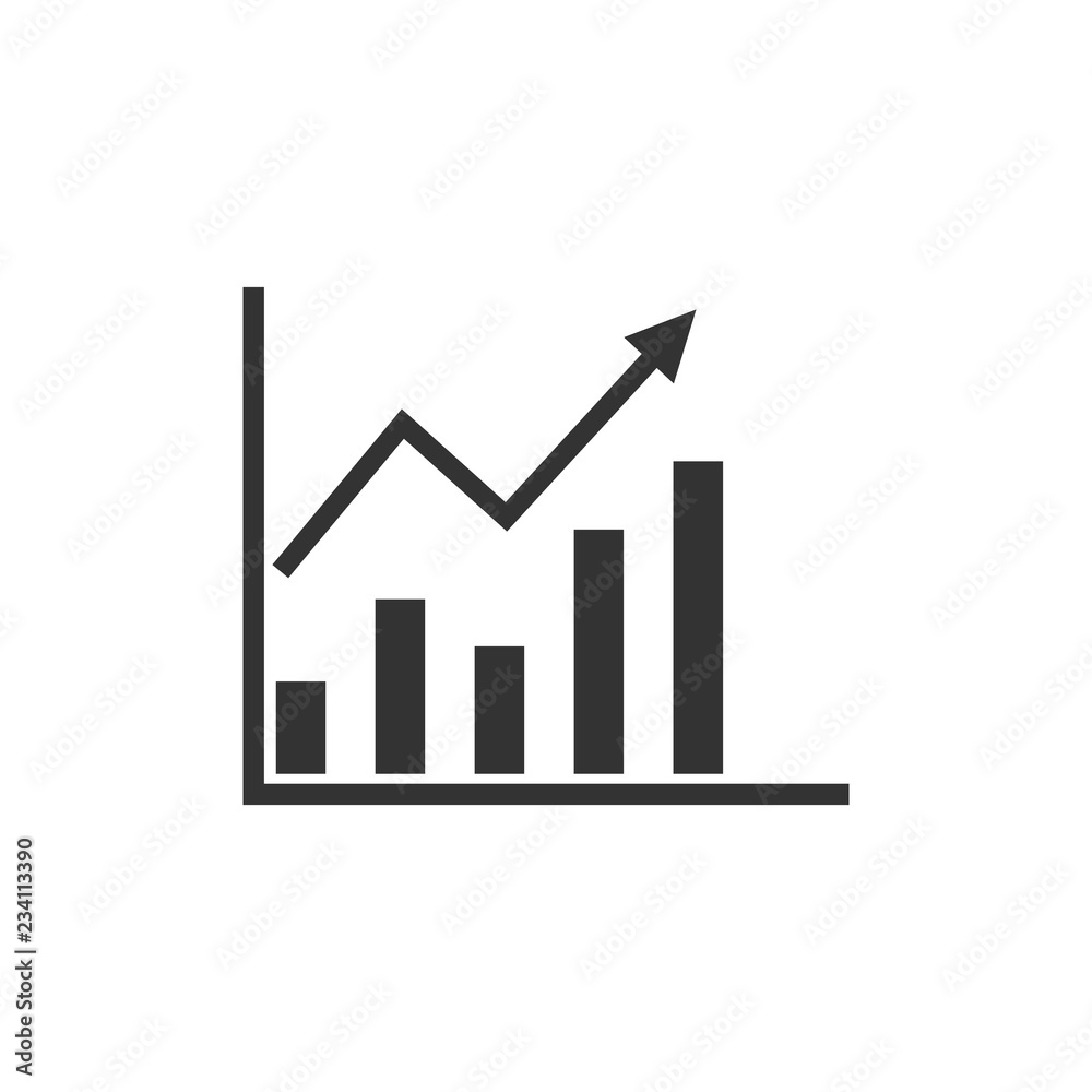 Graph, chart icon. Vector illustration, flat design. Graph, chart icon. Vector illustration, flat design.