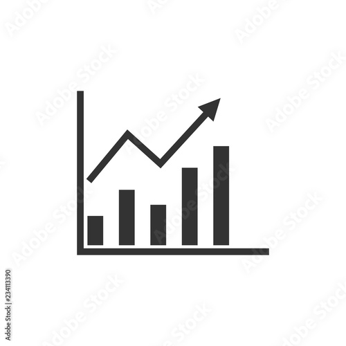 Graph, chart icon. Vector illustration, flat design.