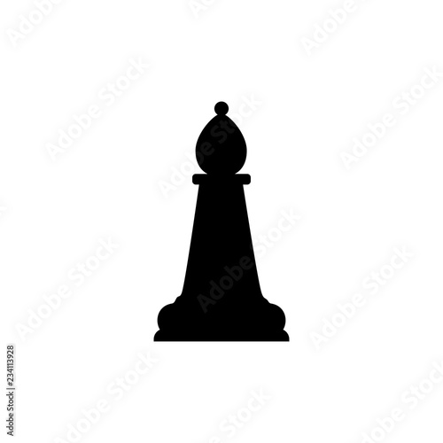 Bishop chess icon. Vector illustration, flat design.