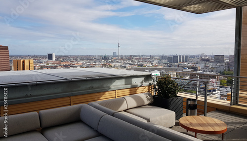 Canvas Print View to Berlin Mitte from the Atrium Tower in Berlin, Germany.