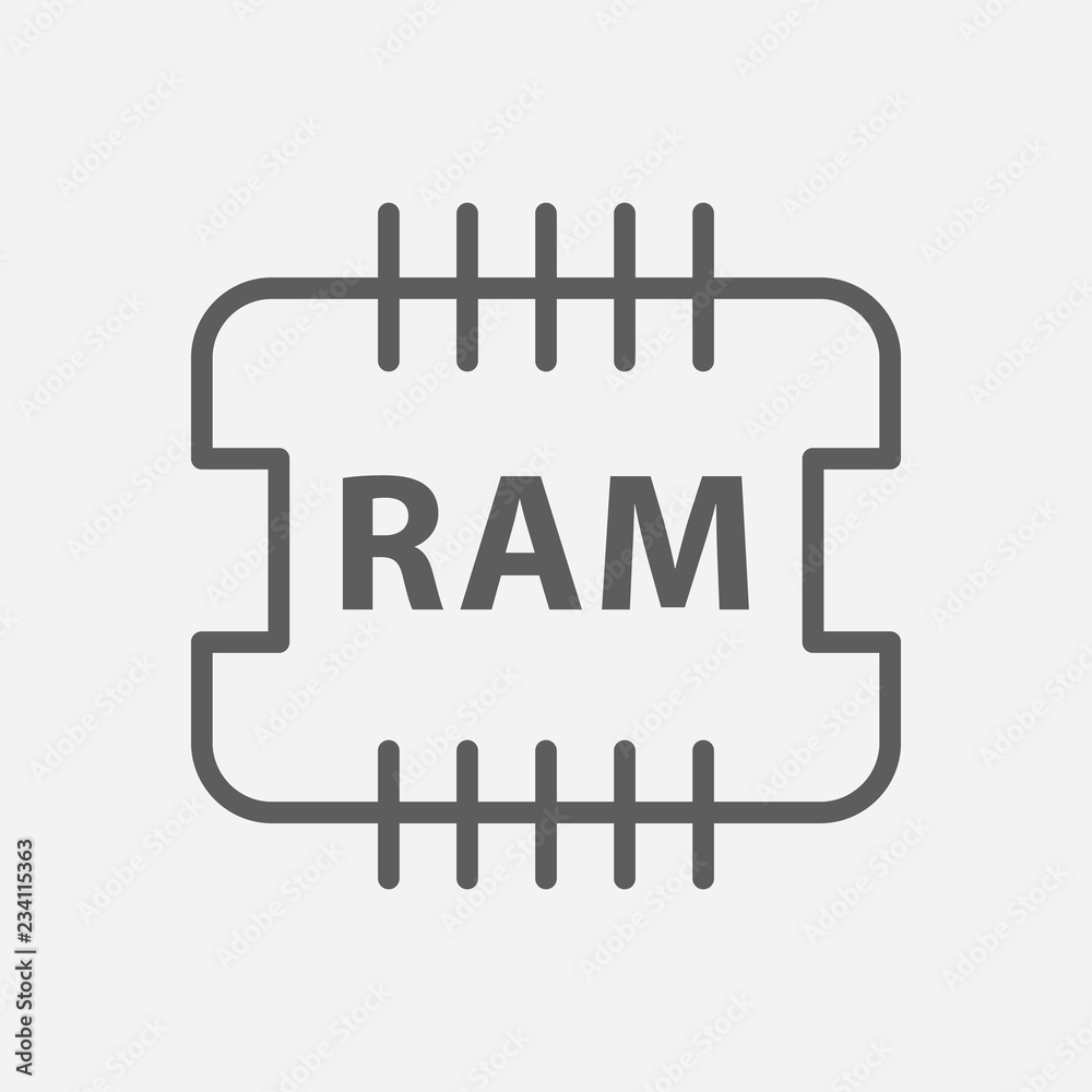 Vecteur Stock Ram icon line symbol. Isolated vector illustration of icon  sign concept for your web site mobile app logo UI design. | Adobe Stock