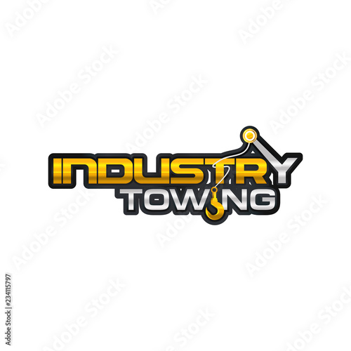 Crane Hook Towing industri shinny word mark , letter mark logo vector