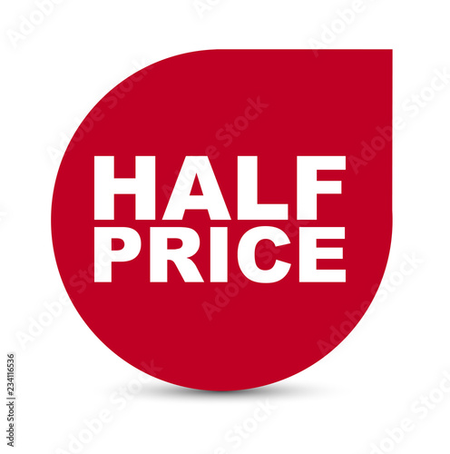 red vector banner half price