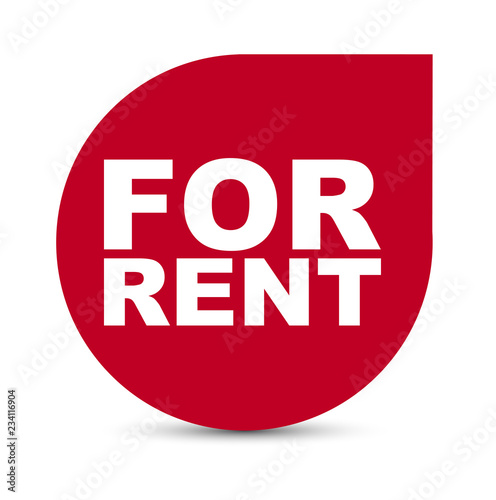 red vector banner for rent