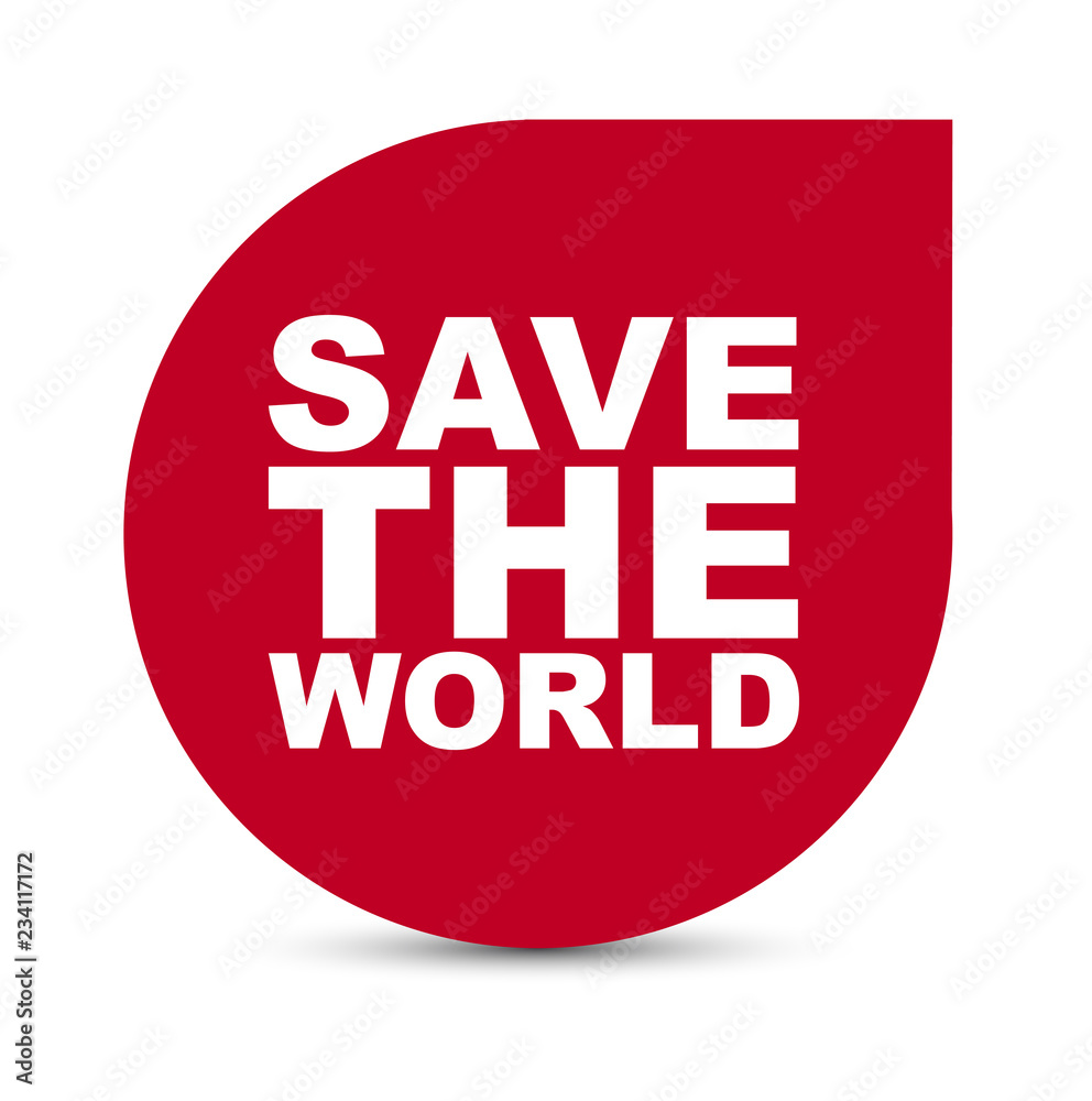 red vector banner save the world red vector banner save the world