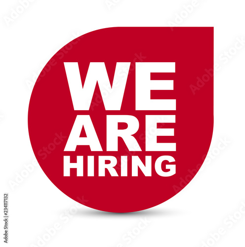 red vector banner we are hiring