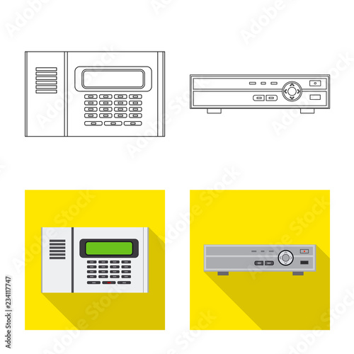 Vector illustration of office and house logo. Set of office and system vector icon for stock.