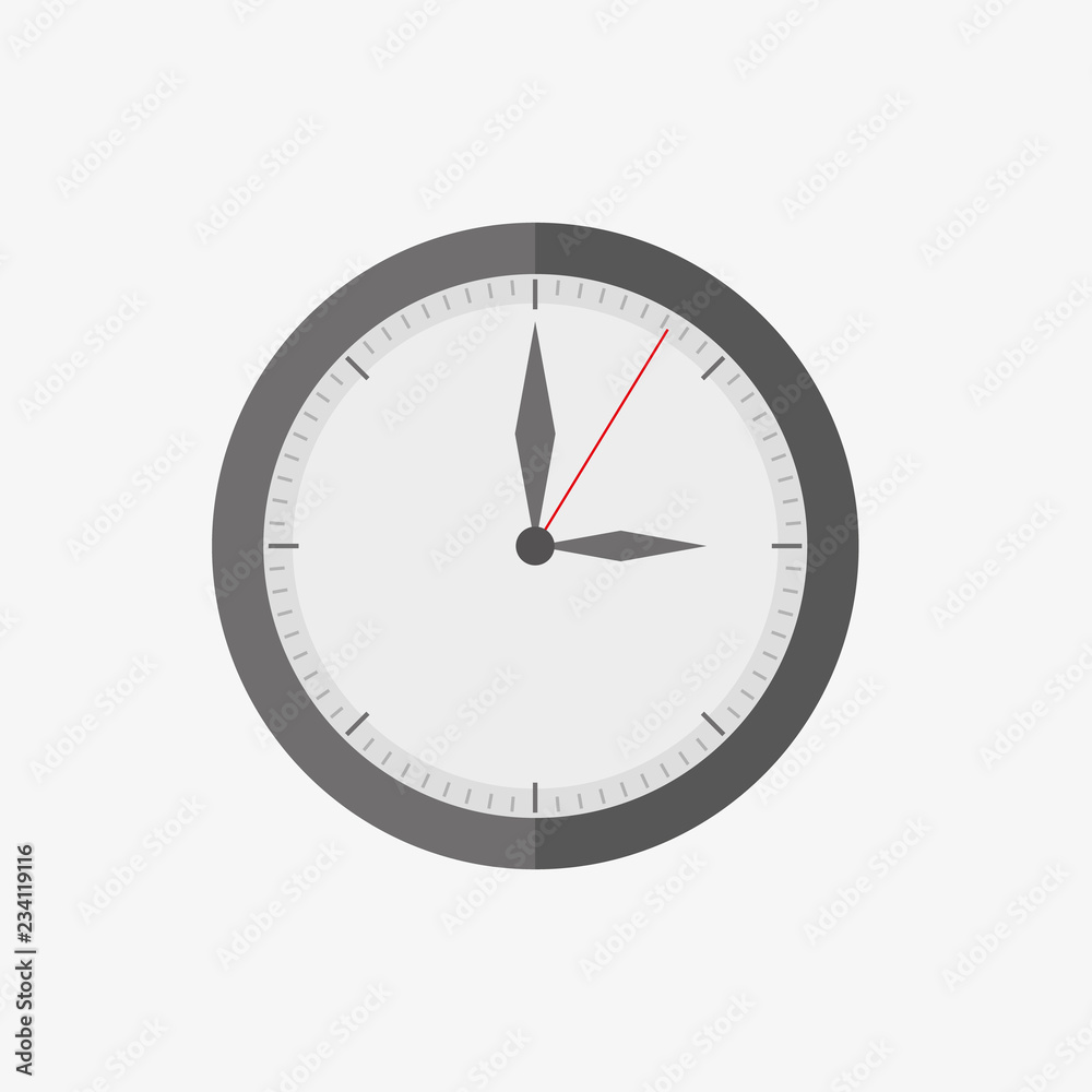 Gray wall-clock icon in flat design. Vector illustration. Gray wall-clock icon in flat design. Vector illustration.