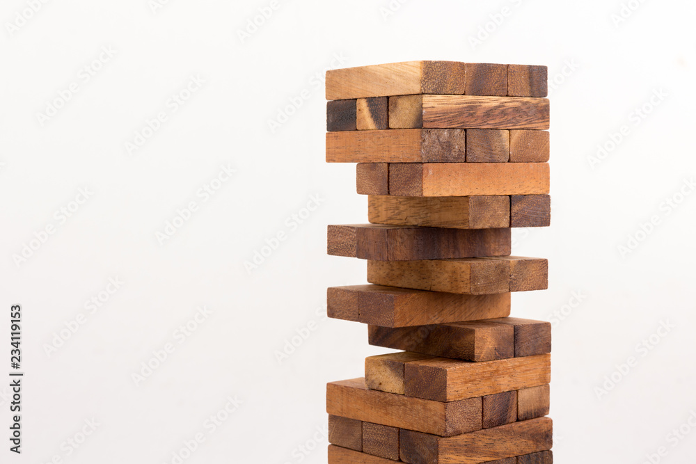 blocks wood game (jenga) on white background. blocks wood game (jenga) on white background.
