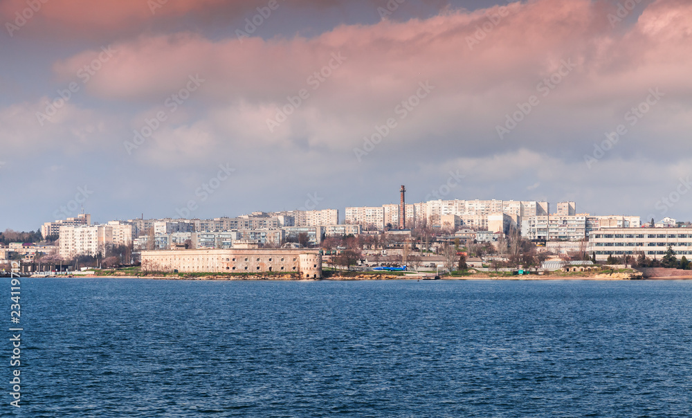Fototapeta premium Sevastopol Bay, coastal cityscape
