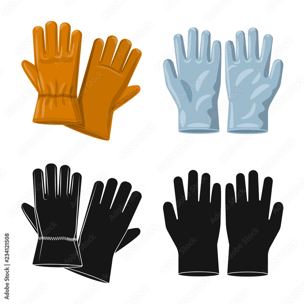 Obraz premium Vector illustration of glove and winter sign. Collection of glove and equipment stock symbol for web.