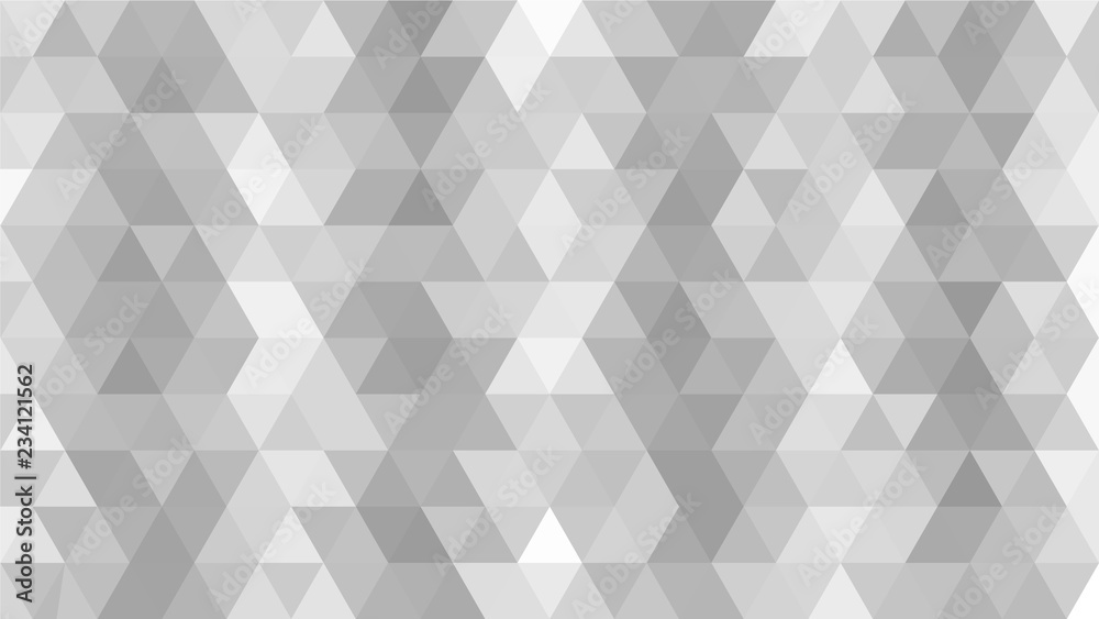 Naklejka Jasnoszary, Srebrny, Trójkątny niski poli, mozaikowy wzór tła, Grafika wektorowa wielokątna, Kreatywny biznes, Styl origami z gradientem, racio 1: 1,777 Ultra HD, 8K