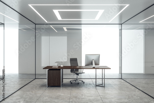 Modern concrete office interior