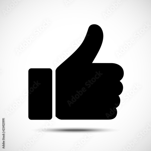 Thumb up symbol for your web site design. Like Icon in trendy flat style. Vector illustration.