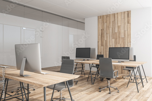 Contemporary coworking wooden office