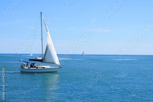 Sail boat in mediterranean sea, France