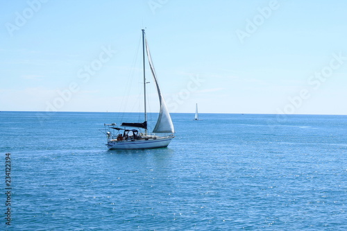 Sail boat in mediterranean sea, France