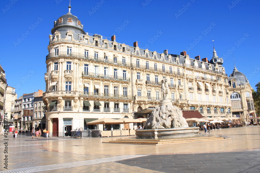 Comedy square in Montpellier, city in southern France and capital of the Herault department