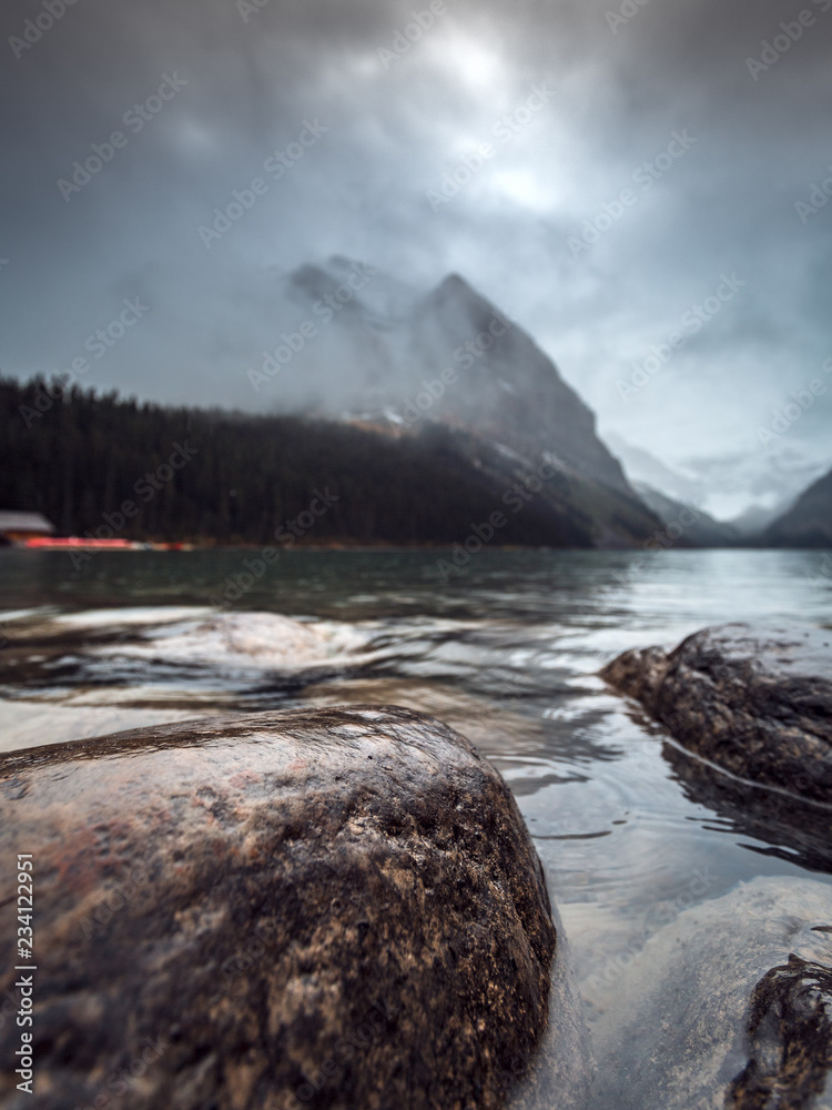 A cold september morning at Lake Louise, Banff National Park, Alberta, Canada A cold september morning at Lake Louise, Banff National Park, Alberta, Canada