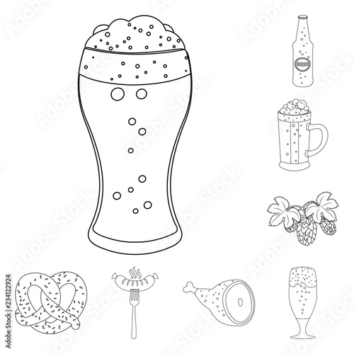 Isolated object of pub and bar symbol. Collection of pub and interior vector icon for stock.