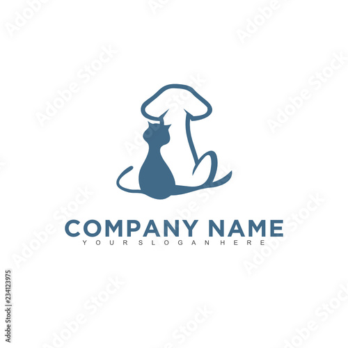 Simple minimalistic modern professional logo design of animal pet vector EPS illustrator template