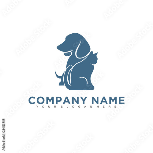 Simple minimalistic modern professional logo design of animal pet vector EPS illustrator template