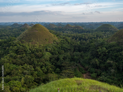 Obraz na plátně Chocolate hills, geological formation in the Bohol island, Philippines