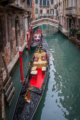 Gondolas in the city of Venice