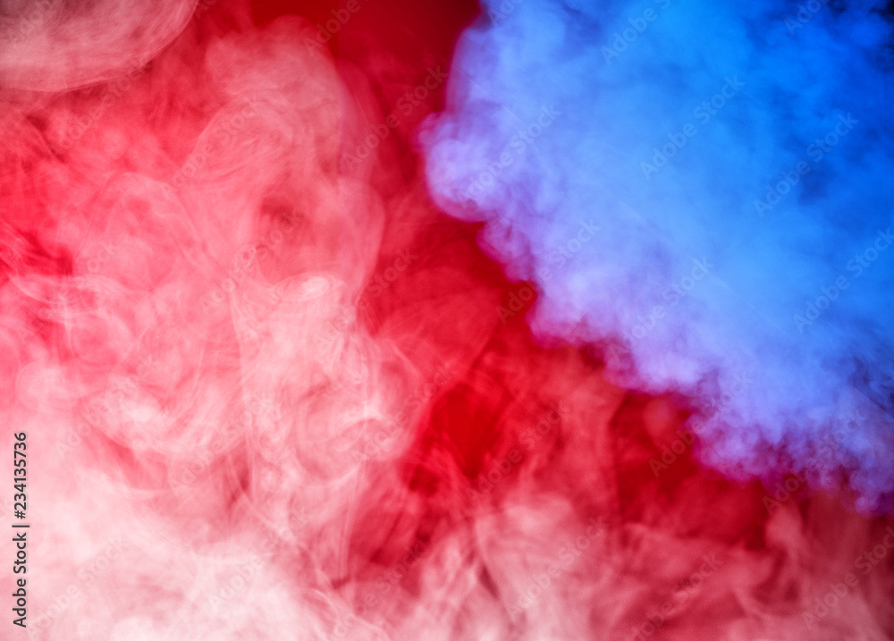 Fototapeta premium colorful smoke red blue gray