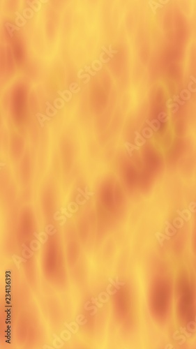 Abstract Fire Background with Flames. Wall of Fire. Glare on the water. 3D illustration