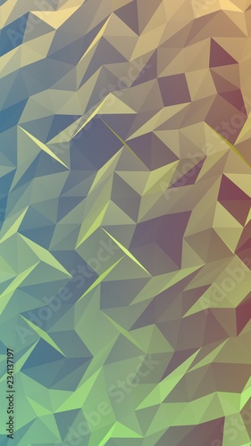 Abstract triangle geometrical green background. Geometric origami style with gradient. 3D illustration