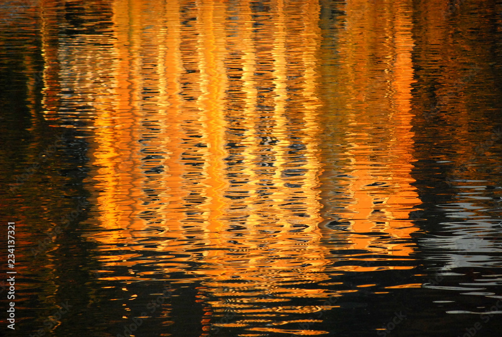Building reflection in the river Building reflection in the river