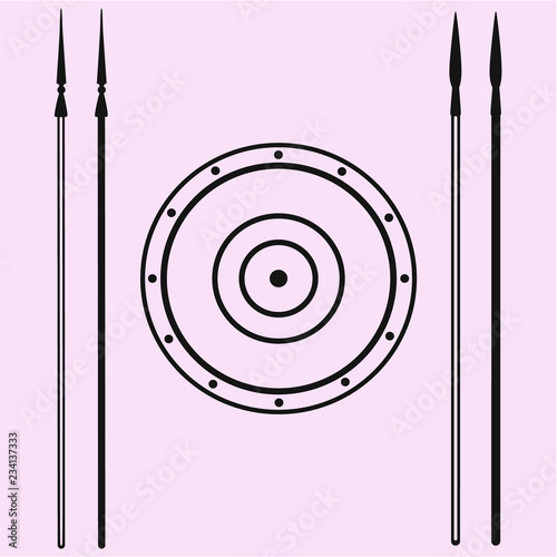 spears and shield