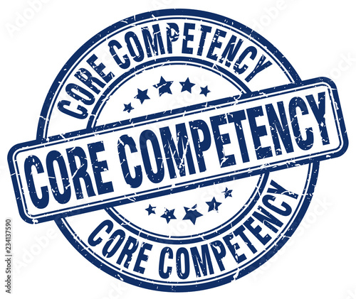 core competency blue grunge stamp