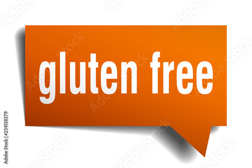 gluten free orange 3d speech bubble