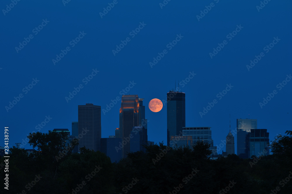 A Minneapolis fall moon night