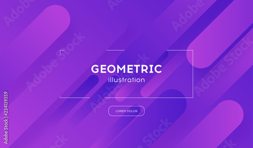 Violet geometric background with dynamic shapes composition. Trendy illustration with modern gradient, vector design for app and screen, eps10