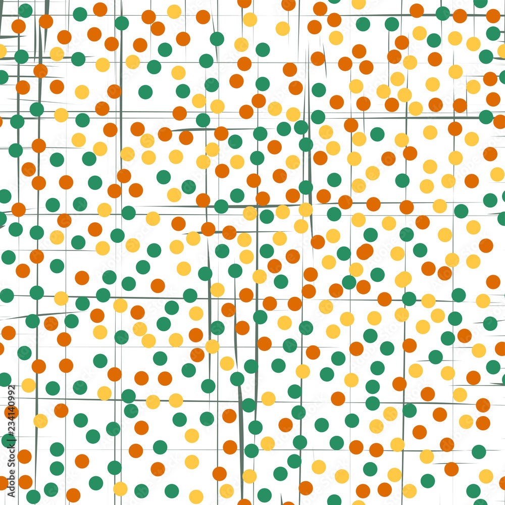 Vector repeating seamless polka dot pattern with dots . Geometric casual texture on white background. Vector repeating seamless polka dot pattern with dots . Geometric casual texture on white background.