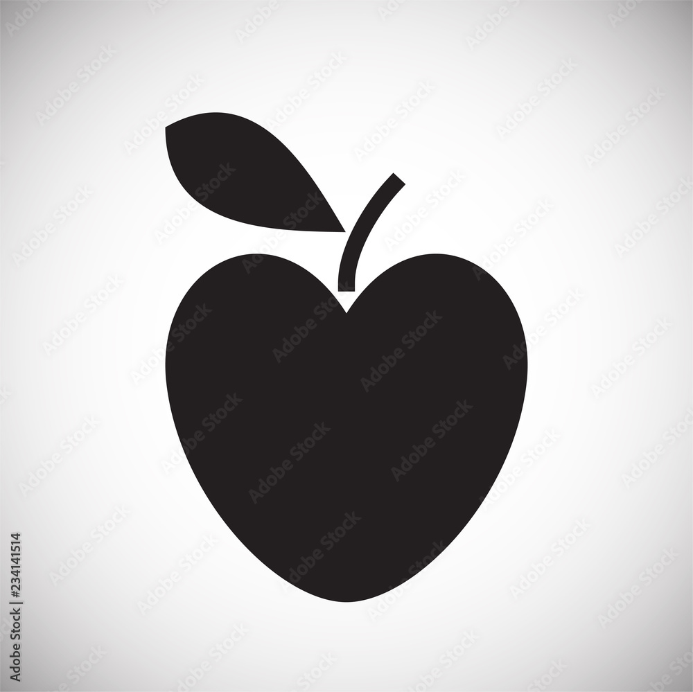 Fototapeta premium Heart shaped apple on white background icon