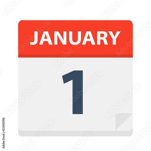 January 1 - Calendar Icon