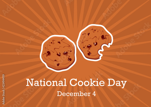 National Cookie Day vector. Chocolate Cookies vector. Cookies on a brown background. American sweet biscuits. Important day