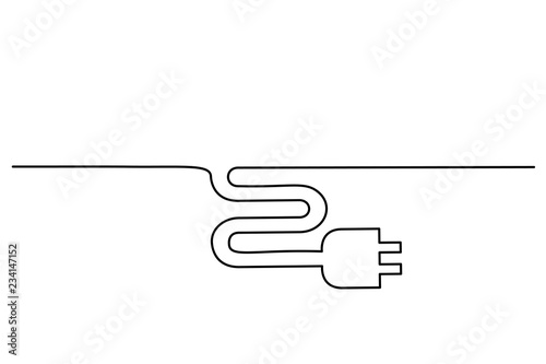 Electrical plug icon on the white background