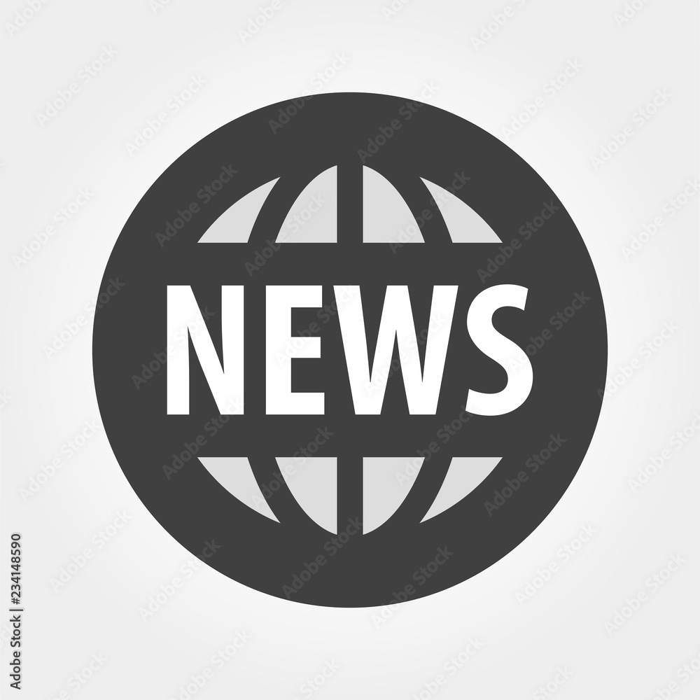 Gray news icon isolated on background. Modern flat pictogram, business, marketing, internet concept. Gray news icon isolated on background. Modern flat pictogram, business, marketing, internet concept.
