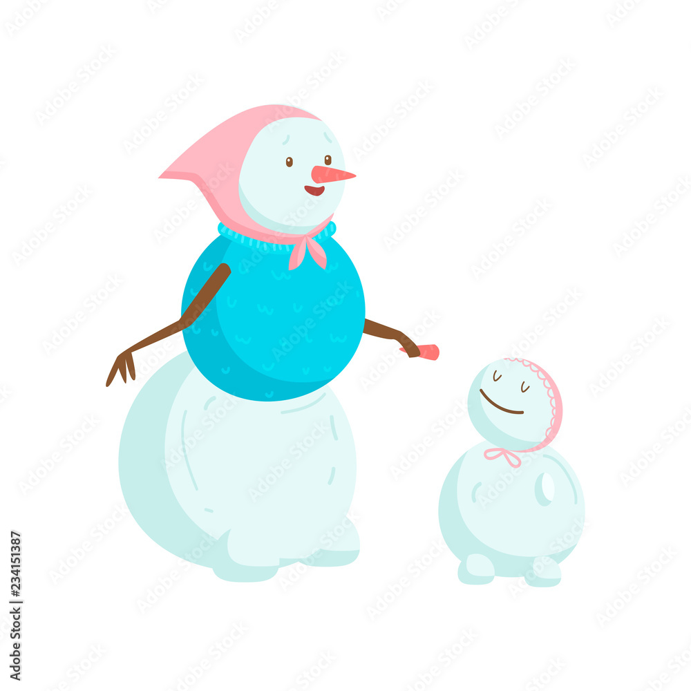 Funny funny snowman with a nose in the form of a carrot. Symbol of the year of the year. Funny funny snowman with a nose in the form of a carrot. Symbol of the year of the year.