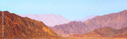 Panoramic view of Sinai mountains in Egypt