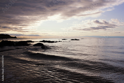 Beautiful sunrise on the Scottish coast 