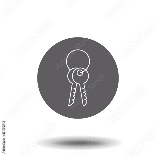 Room key line icon. Lock, access, apartment, trinket.Hotel concept. Vector illustration can be used for topics like security, mortgage, travelling