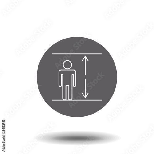 Length of person line icon. Size, arrows, measuring. Growth concept.